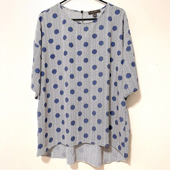 Primark Blouse Size 16 Loose Fit Airy Polka Dot Casual Cottagecore Boho Prairie - Picture 2 of 7